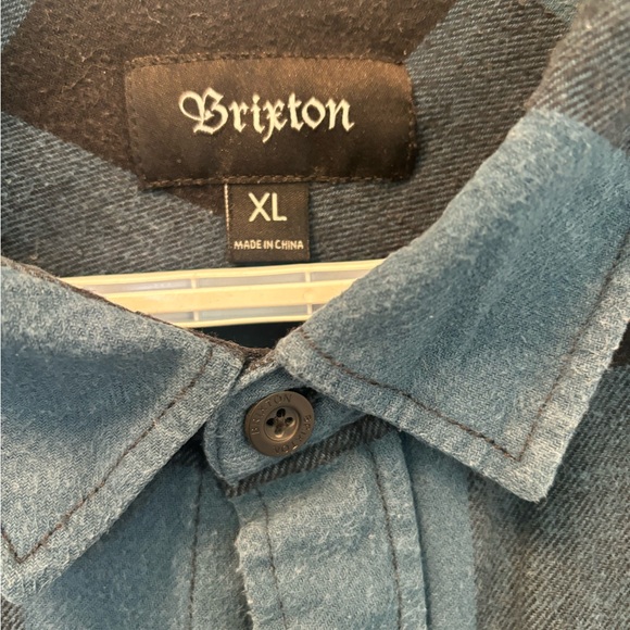 🔥 2/$50🔥BRIXTON BOWERY LONG SLEEVE FLANNEL SHIRT BLACK TEAL XL - Picture 3 of 4